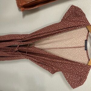 Brandy Melville- small, red polka-dot wrap around dress